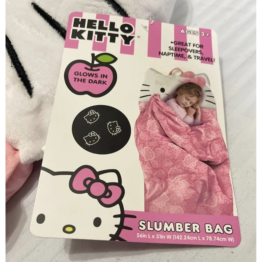 Hello Kitty Glow in the Dark Slumber Bag Pink NEW